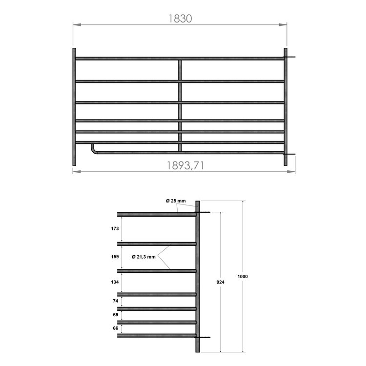 Steckfixhorde / Steckhorde für Schafe - Höhe 92 cm, Länge 183 cm